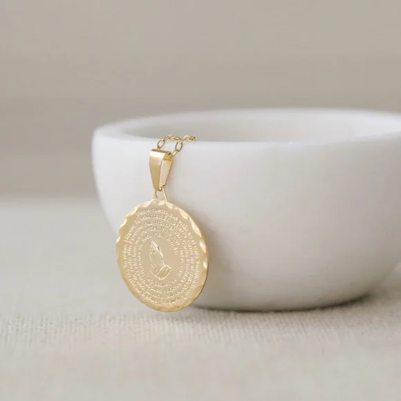 Our Father Prayer Necklace | 18k Gold Filled - Picture 3 of 9